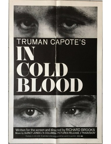 American poster OF SANG-FROID In cold Blood TRUMAN CAPOTE Robert Blake * france