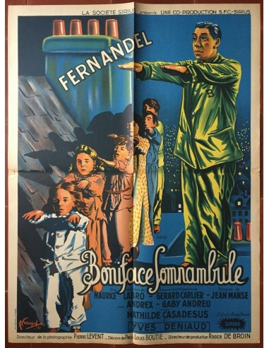 Poster BONIFACE SOMNAMBULE Maurice Labro FERNANDEL Paris ANDREX 60x80cm 50-70% off 