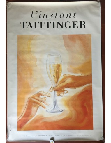 Poster L'INSTANT TAITTINGER Champagne 118x174cm 1985 Les êtres humains sont 