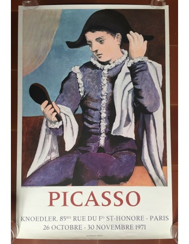 PABLO PICASSO Exhibition Poster Harlequin in the Mirror KNOEDLER Mourlot 1971 Les magasins à Paris et en Île-de-France