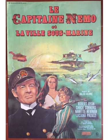 Poster CAPTAIN NEMO AND THE UNDERWATER CITY Jules Verne ROBERT RYAN 40x60 pas chere