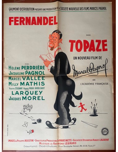 Poster TOPAZ Marcel Pagnol FERNANDEL Teacher Teacher DUBOUT 60x80cm 50-70% off 