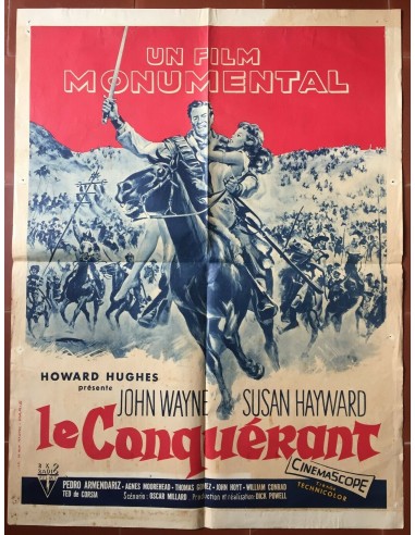 Poster THE CONQUEROR The Conqueror JOHN WAYNE Susan Hayward HOWARD HUGHES Dans la société mordern