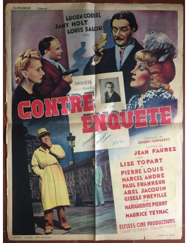 Poster COUNTER-INQUIRY Jean Faura LUCIEN COEDEL Louis Salou JANY HOLT 60x80cm commande en ligne